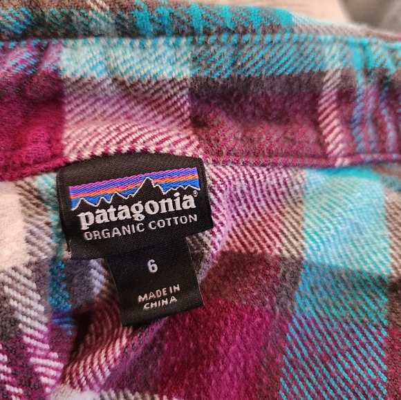 Patagonia fjord flannel organic cotton button down shirt size 6 - Picture 5 of 7